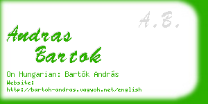 andras bartok business card