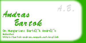 andras bartok business card